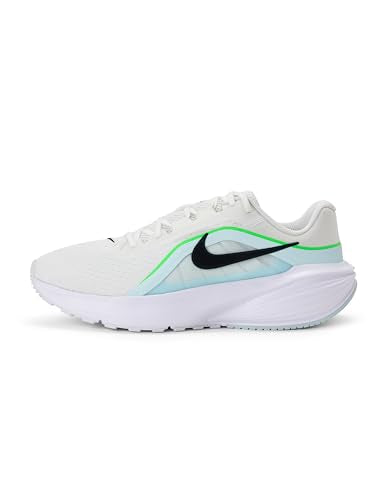 Nike Men's Downshifter 14 Road Running Shoes, White/Black-Glacier Blue-Green Strike, 11
