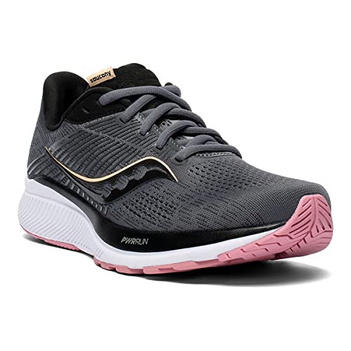 Saucony Women's Running Shoes, Guide 14, Charcoal/Rose, 12