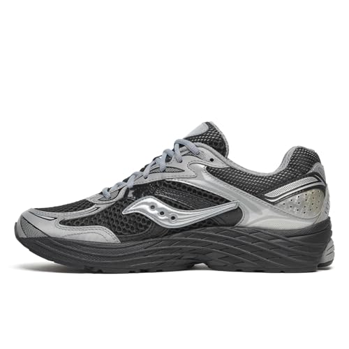 Saucony Unisex ProGrid Omni 9 Sneaker, Black/Silver, 8.5 Medium