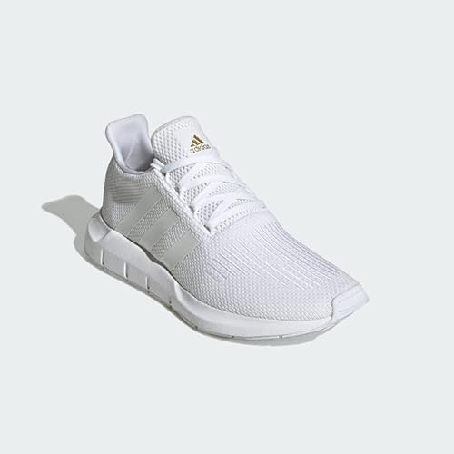 adidas Womens Swift Run White/White/Gold Metallic 5
