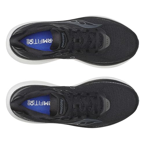 Saucony Men's Triumph 23 Sneaker, Black/White, 10