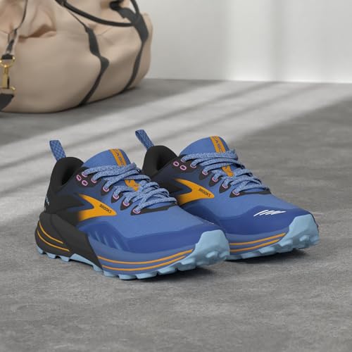 Brooks Women's Cascadia 16 Trail Running Shoe - Blue/Black/Yellow - 7.5 Medium