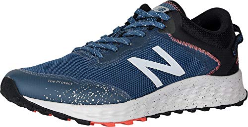 New Balance Men's Fresh Foam Arishi V1 Trail Running Shoe, Stone Blue/Black/Toro Red, 10 XW US