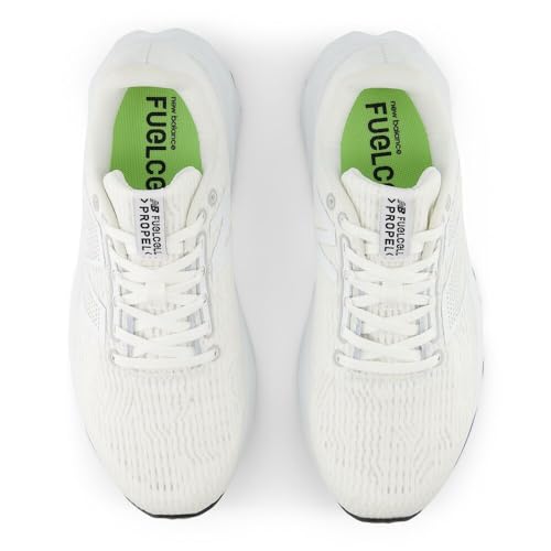New Balance Women's FuelCell Propel V5 Running Shoe, White/White/Black, 7 Wide