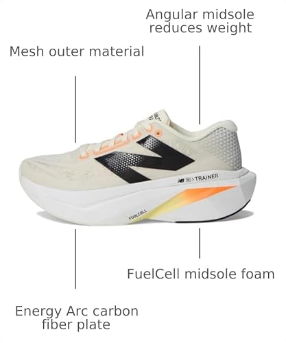 New Balance Men's FuelCell SuperComp Trainer V3 Running Shoe, Angora/Hot Mango/Black, 13 M