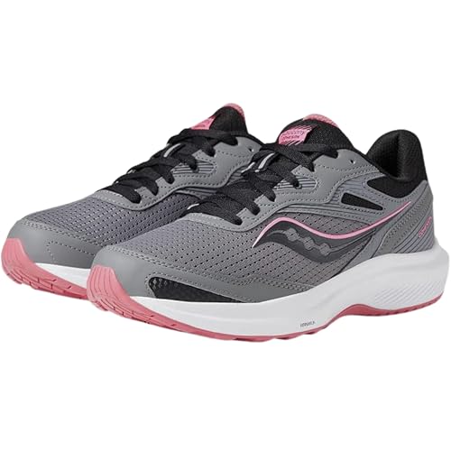 Saucony Women's Cohesion 16 Sneaker, Charcoal/Petal, 8.5 Wide