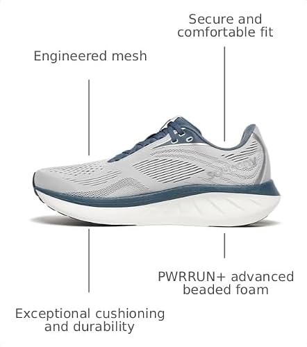 Saucony Men's Ride 18 Sneaker, Cloud/Dusk, 12