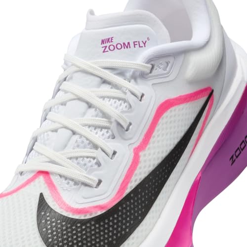 Nike Women's Zoom Fly 6 Competition Running Shoes, White Black Vivid Grape Hyper Pink, 9