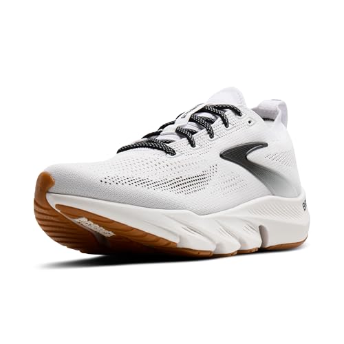 Brooks Men’s Glycerin Flex Neutral Running & Walking Shoe - White/Black/Gum - 9 Medium