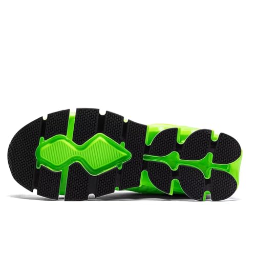 Mens Running Shoes Breathable Mesh Blade Walking Shoes Slip on Tennis Sneakers Fashion Non Slip Work Sport Gym Cross Trainer Fluorescent Green