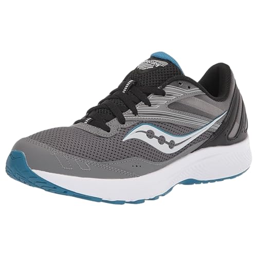 Saucony Men's Cohesion 15 Sneaker, Charcoal/Topaz, 12.5