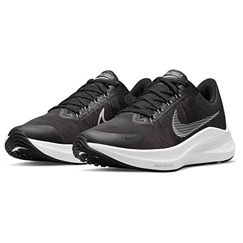 Nike Winflo 8 Women's Trainers, Black White Dk Smoke Grey Lt Smoke, 7