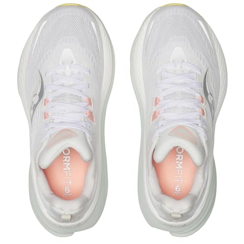 Saucony Women's Hurricane 24 Sneaker, White/Foam, 11