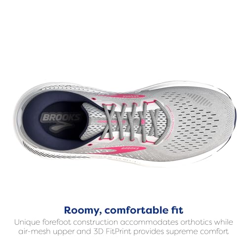 Brooks Women's Addiction GTS 15 Supportive Running Shoe - Oyster/Peacoat/Lilac Rose - 6.5 Narrow