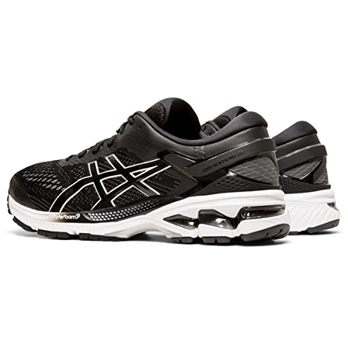ASICS Men's Gel-Kayano 26 Running Shoes, 9.5M, Black/White