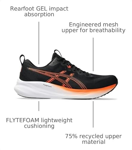 ASICS Men's Gel-Pulse 16 Running Shoes, 13, Black/NOVA Orange