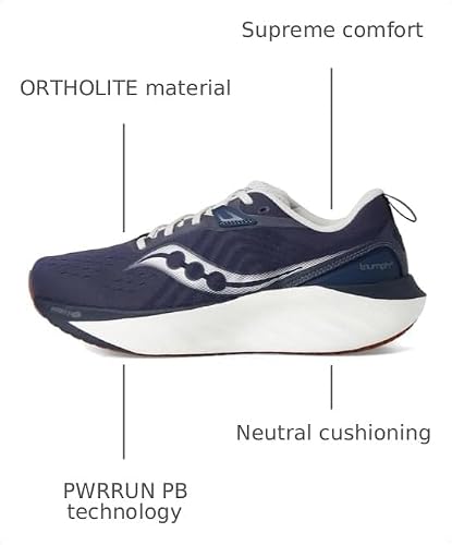 Saucony Men's Triumph 22 Sneaker, Navy/Gum, 12