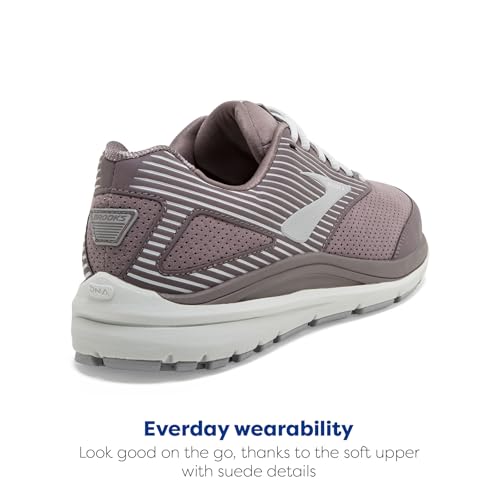 Brooks Women's Addiction Walker Suede Walking Shoe - Shark/Alloy/Oyster - 5 Wide
