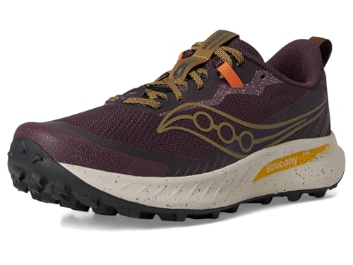 Saucony Men's Peregrine 15 Sneaker, Wine/Kodiak, 11.5