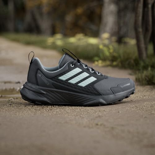 Adidas Women's Terrex Tracefinder 2 Climaproof Trail Running, Carbon/Semi Flash Aqua/Grey, 8