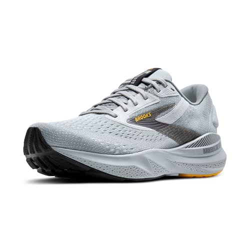 Brooks Men’s Adrenaline GTS 24 Supportive Running Shoe - Alloy/White/Gold Fusion - 8 Medium