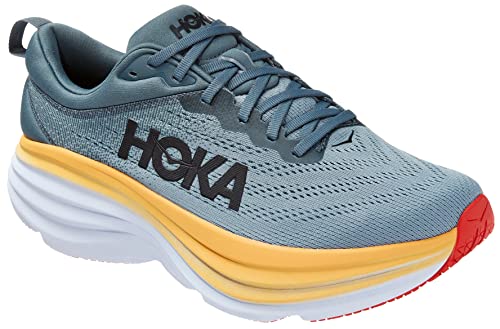 Hoka One Bondi 8 Wide, Men's Running Shoes, Goblin Blue Mountain Spring, 15.5 UK