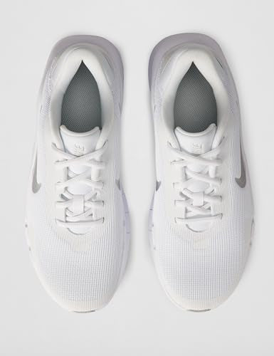 Nike Women's Flex Train Training/Workout Shoes, White/Metallic Silver-Photon Dust, 8