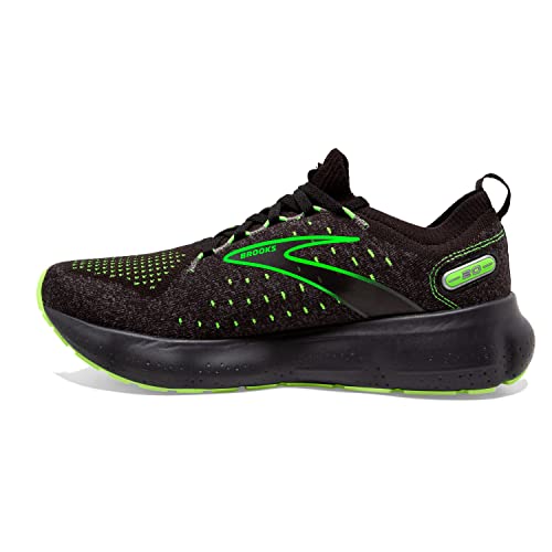 Brooks Men’s Glycerin StealthFit 20 Neutral Running Shoe - Black/Pearl/Green Gecko - 7.5 Medium