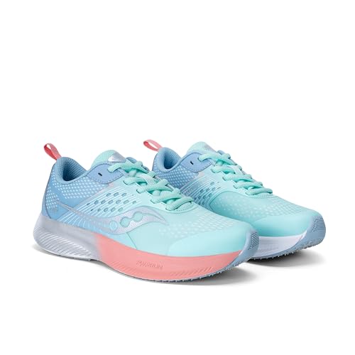 Saucony Unisex Kids Ride KDZ (Little Kid/Big Kid) Teal/Periwinkle 2 Medium Little Kid