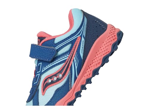 Saucony Unisex Cohesion TR14 A/C Trail Running Shoes (Little Kid/Big Kid) Aqua/Coral 4 Big Kid Medium