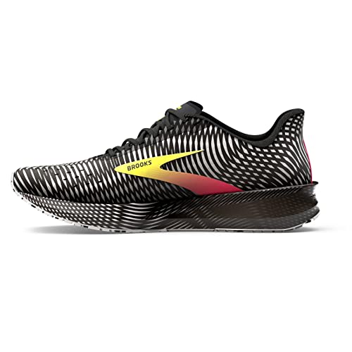 Brooks Men's Hyperion Tempo Road Running Shoe - Black/Pink/Yellow - 9 Medium