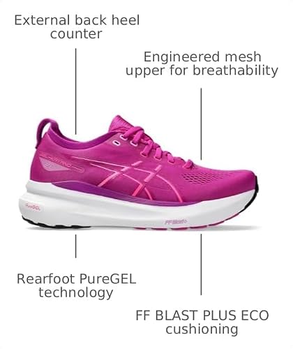 ASICS Women's Gel-Kayano 31 Running Shoes, 8.5, Bold Magenta/Purple Spectrum