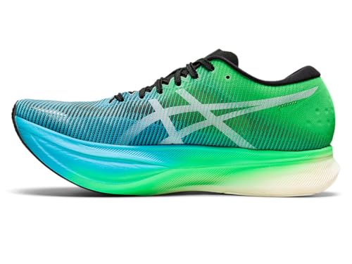 ASICS Unisex METASPEED Sky+ Running Shoes, 13M / 14.5W, Black/NEW Leaf