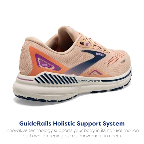 Brooks Women’s Adrenaline GTS 23 Supportive Running Shoe - Apricot/Estate Blue/Orchid - 7.5 Medium - alternate view 3