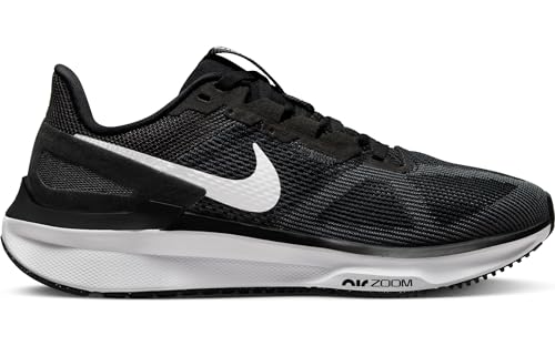 Nike Women's Air Zoom Structure 25 WomSneaker, Black White Dark Smoke Grey, 6 US
