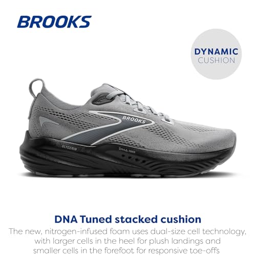 Brooks Men’s Glycerin 22 Neutral Running Shoe - Primer Gray/Ebony/Bluewash - 12 Medium
