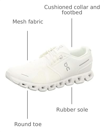 On Men's Cloud 5 Sneakers, All White, 11.5 Medium US