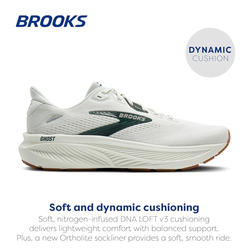 Brooks Men’s Ghost 18 Neutral Running & Walking Shoe - Grey/Spruce/Tan - 11.5 Medium