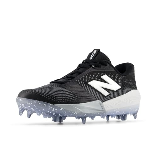 New Balance Men's FuelCell Comp V4 Baseball Shoe, Black/White, 10 M