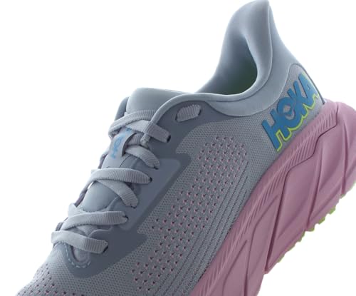 HOKA ONE ONE Arahi 7 Wide Womens Shoes Size 6.5, Color: Gull/Pink Twilight