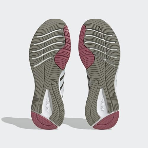 adidas Women's Edge Lux 5 Sneaker, Olive Strata/White/Pink Strata, 8