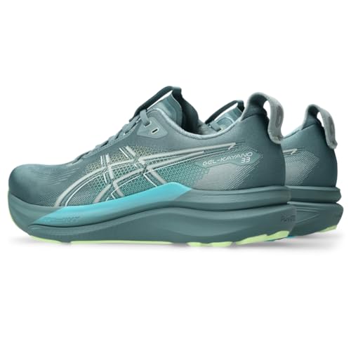 ASICS Men's Gel-Kayano 33 Running Shoes, 12.5, Foggy Teal/Illuminate Yellow