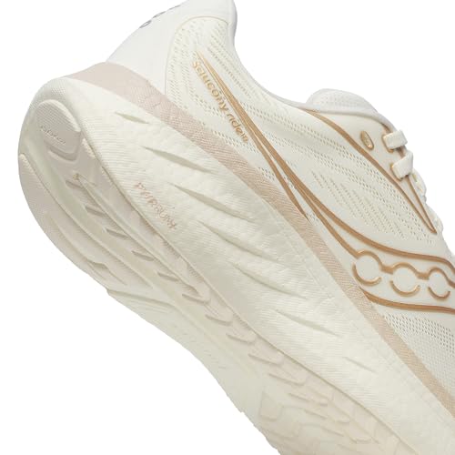 Saucony Women's Ride 18 Sneaker, Vanilla, 9