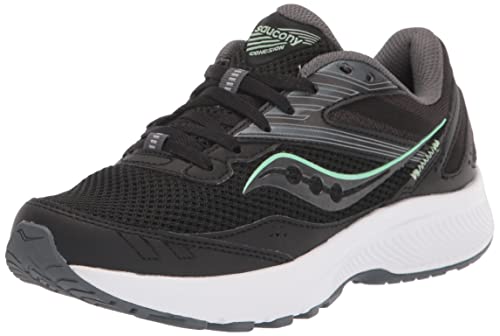 Saucony Women's Cohesion 15 Running Shoe, Black/Meadow, 7.5