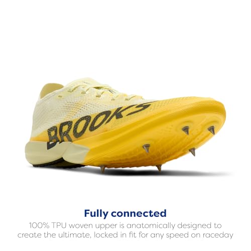 Brooks Hyperion Elite MD Unisex Racing Shoes, 6-Pin Spike Plate & Approved - Luminary/Cyber Yellow/Black - 11 Medium