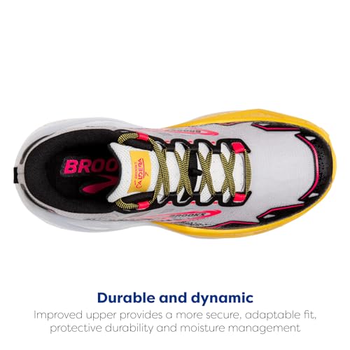 Brooks Women’s Caldera 7 Trail Running Shoe - Lunar Rock/Lemon Chrome/Black - 7.5 Medium