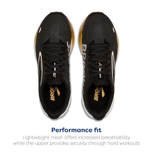 Brooks Men’s Hyperion Max 2 Neutral Running Shoe - Black/Gold/Pink - 11.5 Medium