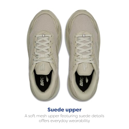 Brooks Men’s Ghost Max Suede/Leather Neutral Running & Walking Shoe - Stone/Oak - 12 Medium