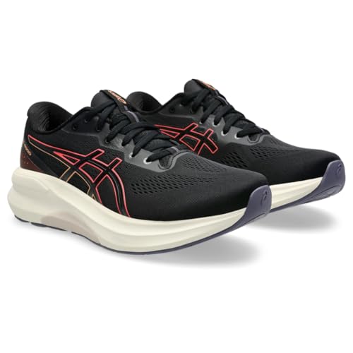 ASICS Women's GT-4000 4 Running Shoes, 8, Black/Coral Reef