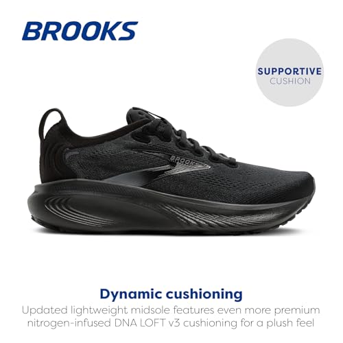 Brooks Men’s Adrenaline GTS 25 Supportive Running & Walking Shoe - Black/Black/Ebony - 8.5 Narrow
